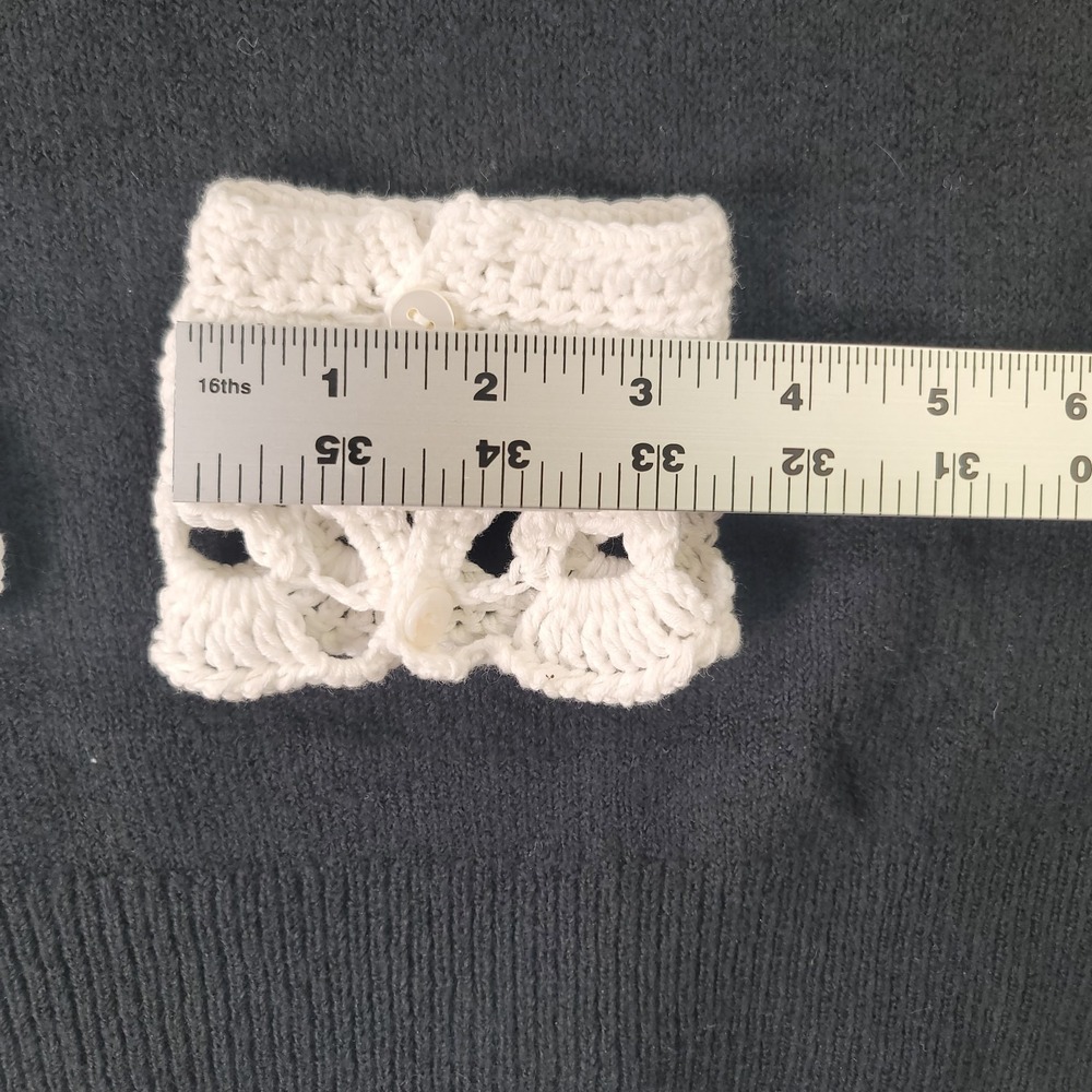 Handmade Crochet Detachable Collar Cuffs Set Cottagecore Dark Academia Sweater - Picture 8 of 10